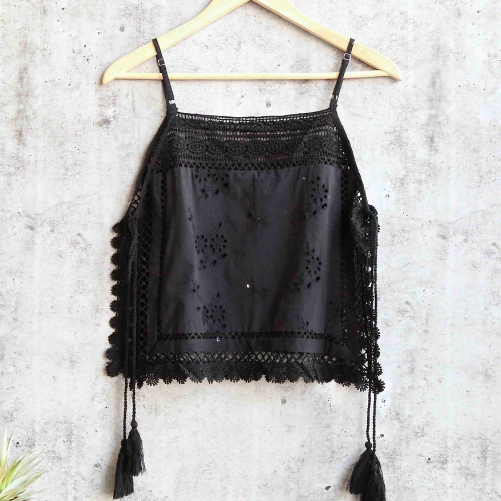 Free People Garden Part Tank Black small